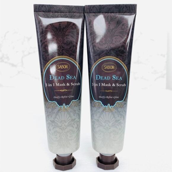 2x SABON 3 In 1 Dead Sea Mask & Scrub $56 Retail ($28/ea) (50ml/each) - Picture 1 of 7